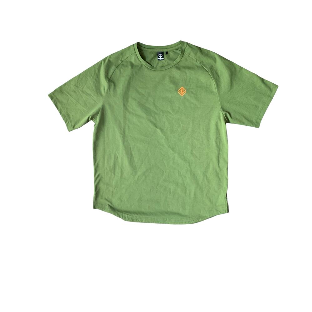 Baseball Lifestyle Diamond Tech Tee in Olive Green/Orange size Youth Large